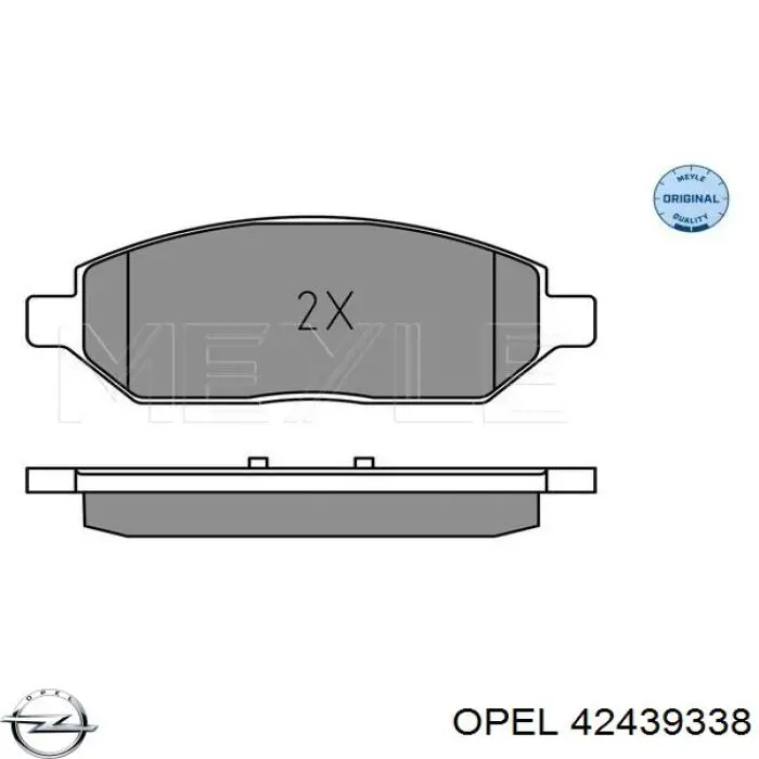 Колодки гальмівні передні, дискові 42439338 Opel