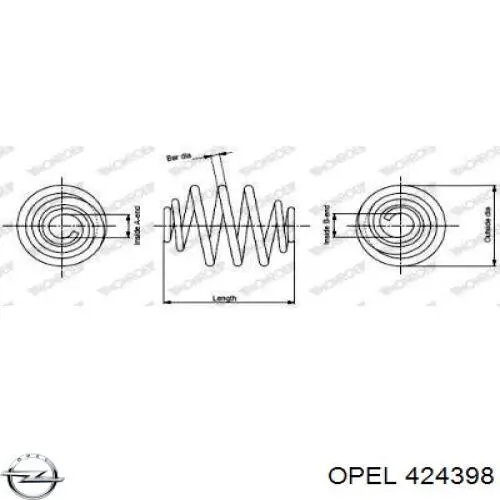 Пружина задня Opel 424398 ціна, від 18.75 USD