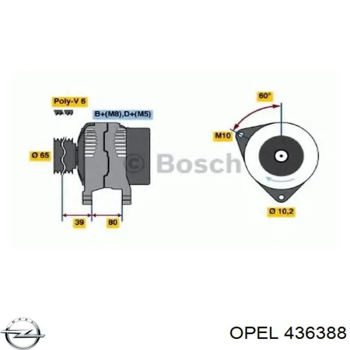 Купити 436388 Opel Стійка амортизатора задня