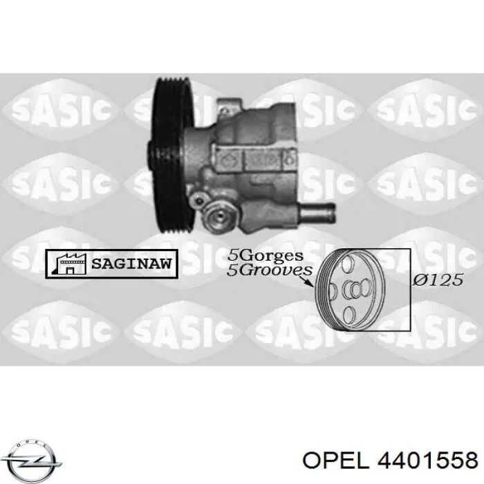 4401558 Opel шків насосу гідропідсилювача керма (гпк)