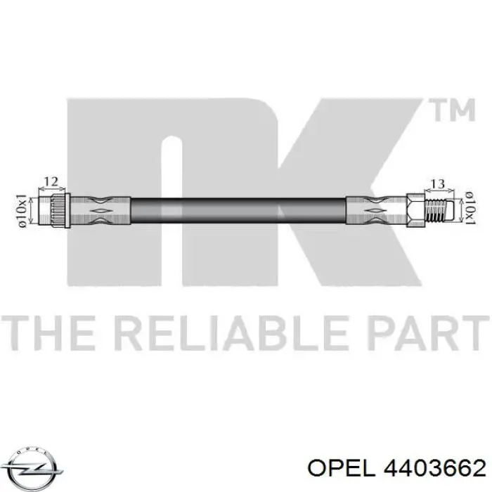 Купити 4403662 Opel Шланг гальмівний задній