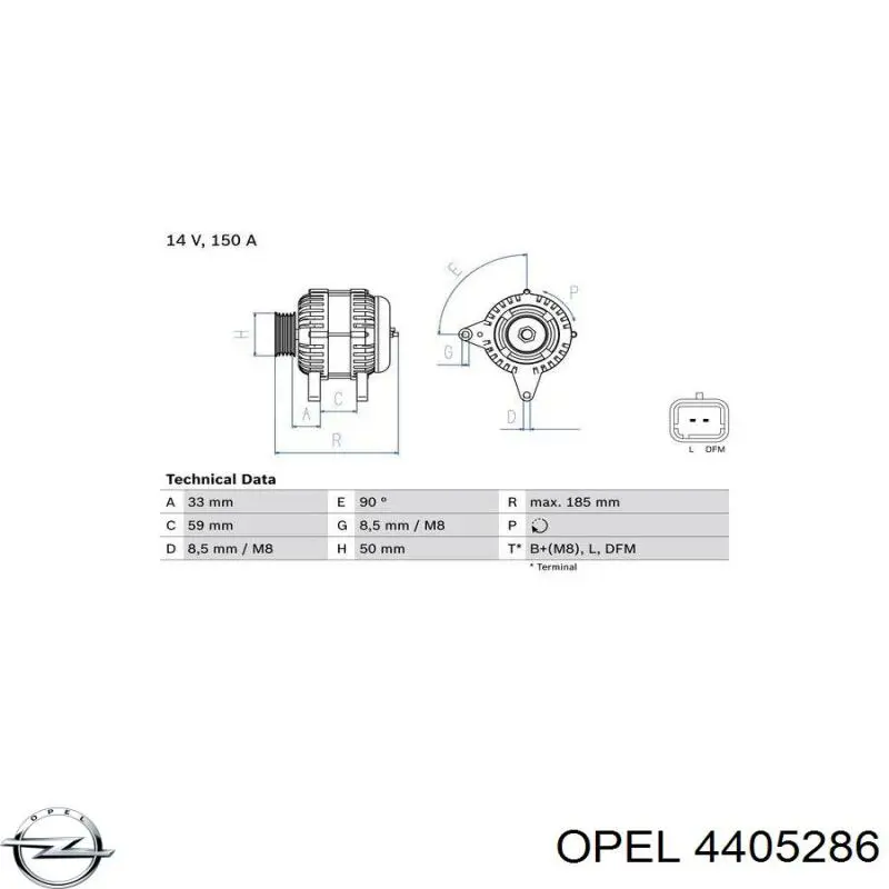Генератор автомобільний Opel 4405286