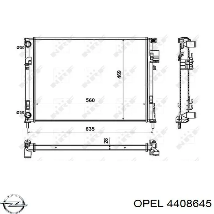Купити 4408645 Opel Радіатор двигуна
