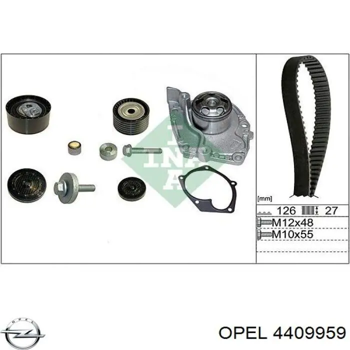 4409959 Opel ролик натягувача ременя грм