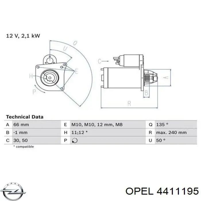 Купити 4411195 Opel Стартер