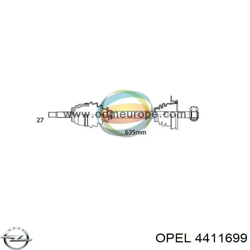 Купити 4411699 Opel Ліва піввісь
