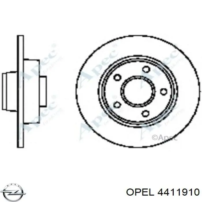 Задні дискові гальма Opel 4411910 ціна, від 54.17 USD