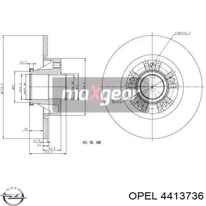 Гальмівні диски 4413736 Opel