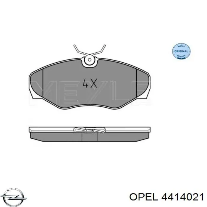 Колодки гальмівні передні, дискові 4414021 Opel