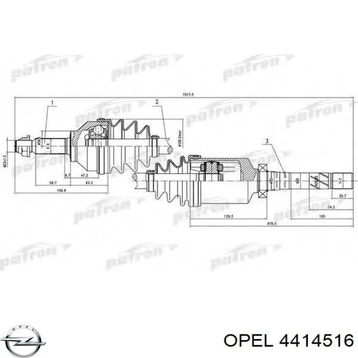 Купити 4414516 Opel Піввісь права