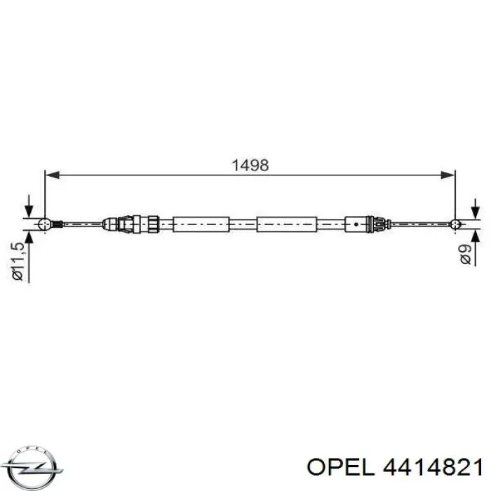 Купити 4414821 Opel Трос ручного гальма задній, лівий