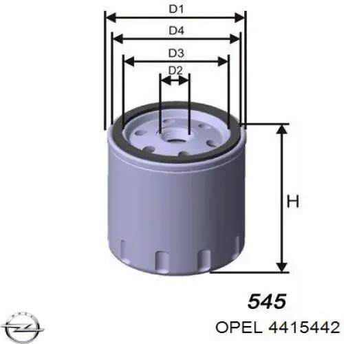 Масляний фільтр двигуна Opel 4415442 ціна, від 5.64 USD
