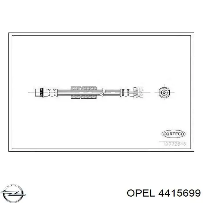 Шланг гальмівний задній, правий Opel 4415699 ціна, від 8.44 USD