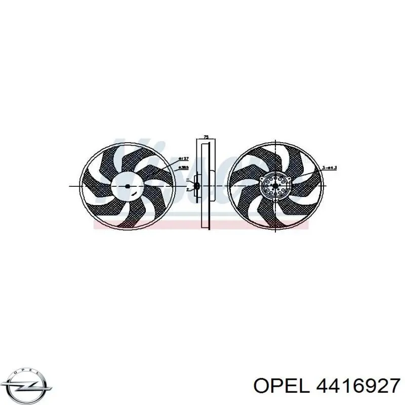 Вентилятор радіатора Opel 4416927 ціна, від 84.39 USD