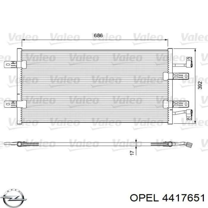 4417651 Opel радіатор кондиціонера