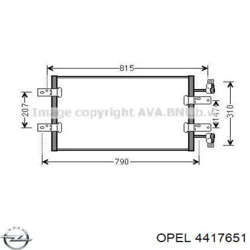 Конденсатор кондиціонера Opel 4417651 ціна, від 76.69 USD