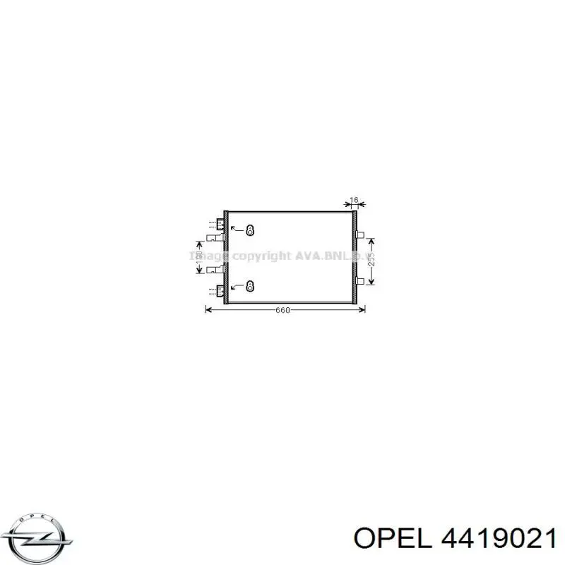 Конденсатор кондиціонера Opel 4419021 ціна, від 78.38 USD