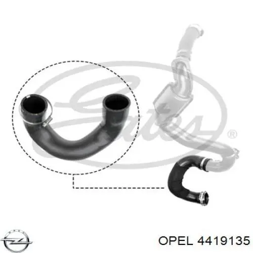 4419135 Opel шланг/патрубок інтеркулера, лівий