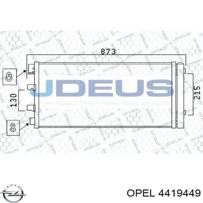 Радіатор кондиціонера 4419449 Opel