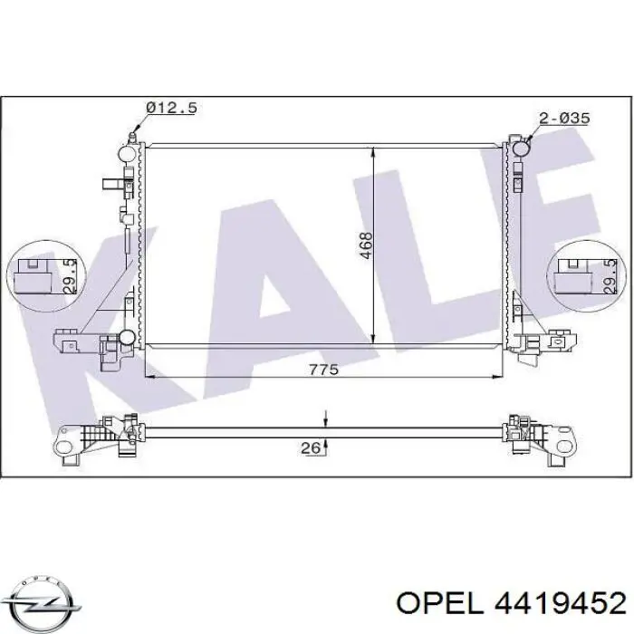 Купити 4419452 Opel Радіатор двигуна
