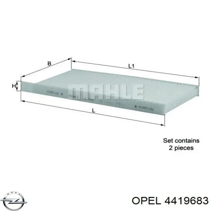 Фільтр салону 4419683 Opel
