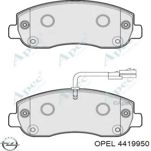 4419950 Opel колодки гальмівні передні, дискові