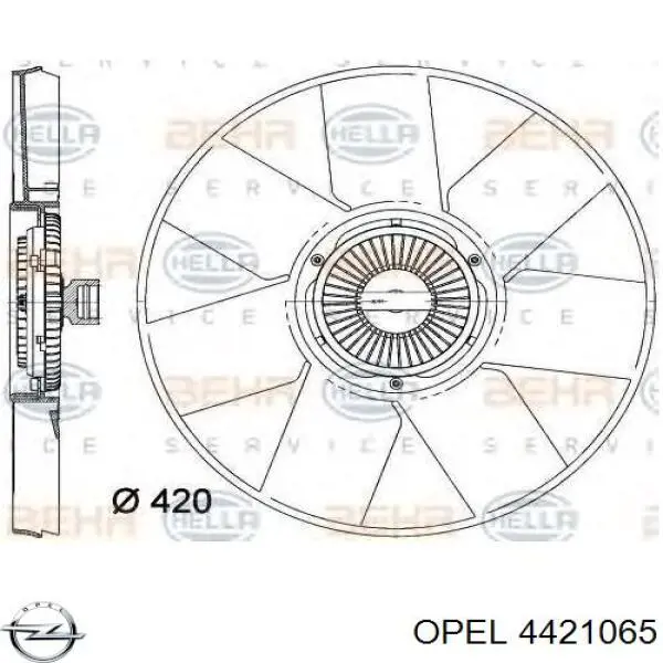Електровентилятор охолодження в зборі (двигун + крильчатка), лівий Opel Movano B (X62) (Опель Мовано)