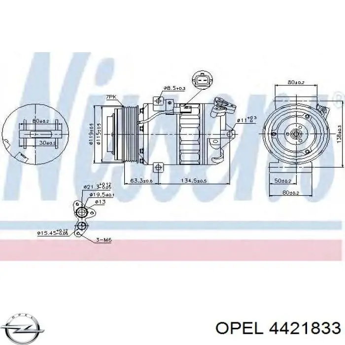 Компресор системи кондиціювання Opel 4421833 ціна, від 291.78 USD