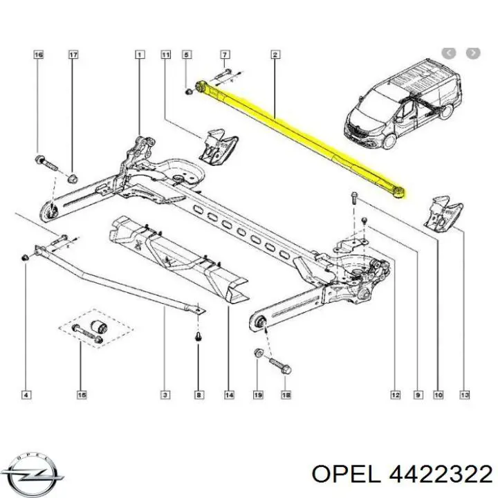 Купити 4422322 Opel Задній стабілізатор 