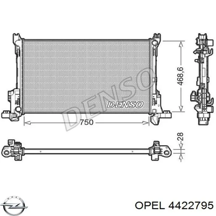 4422795 Opel Радіатор охолодження двигуна