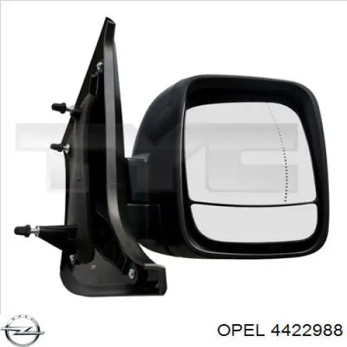 4422988 Opel Праве дзеркало заднього виду