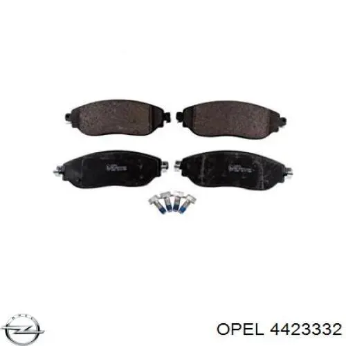 Передні тормозні колодки 4423332 Opel