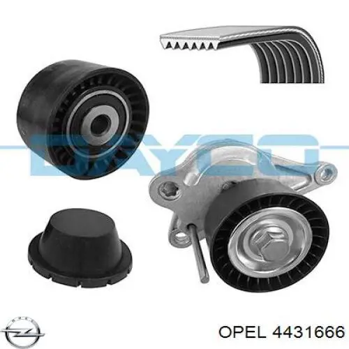 Купити 4431666 Opel Ремінь приводний, агрегатів, комплект