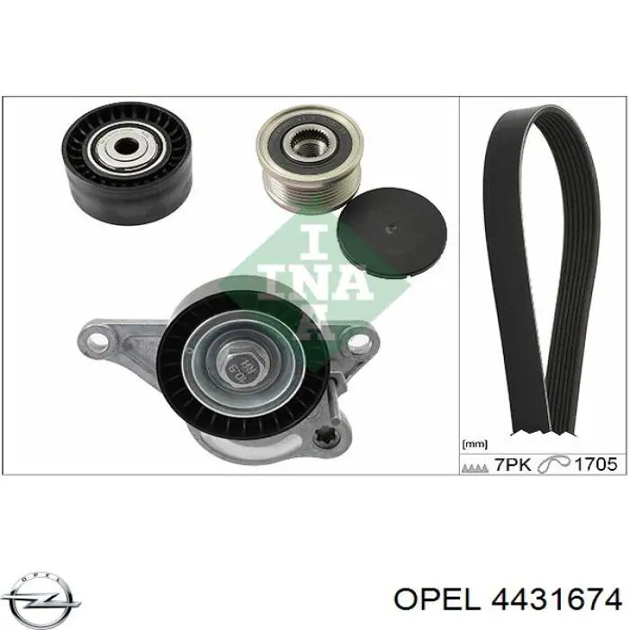 4431674 Opel Ремінь приводний, агрегатів, комплект