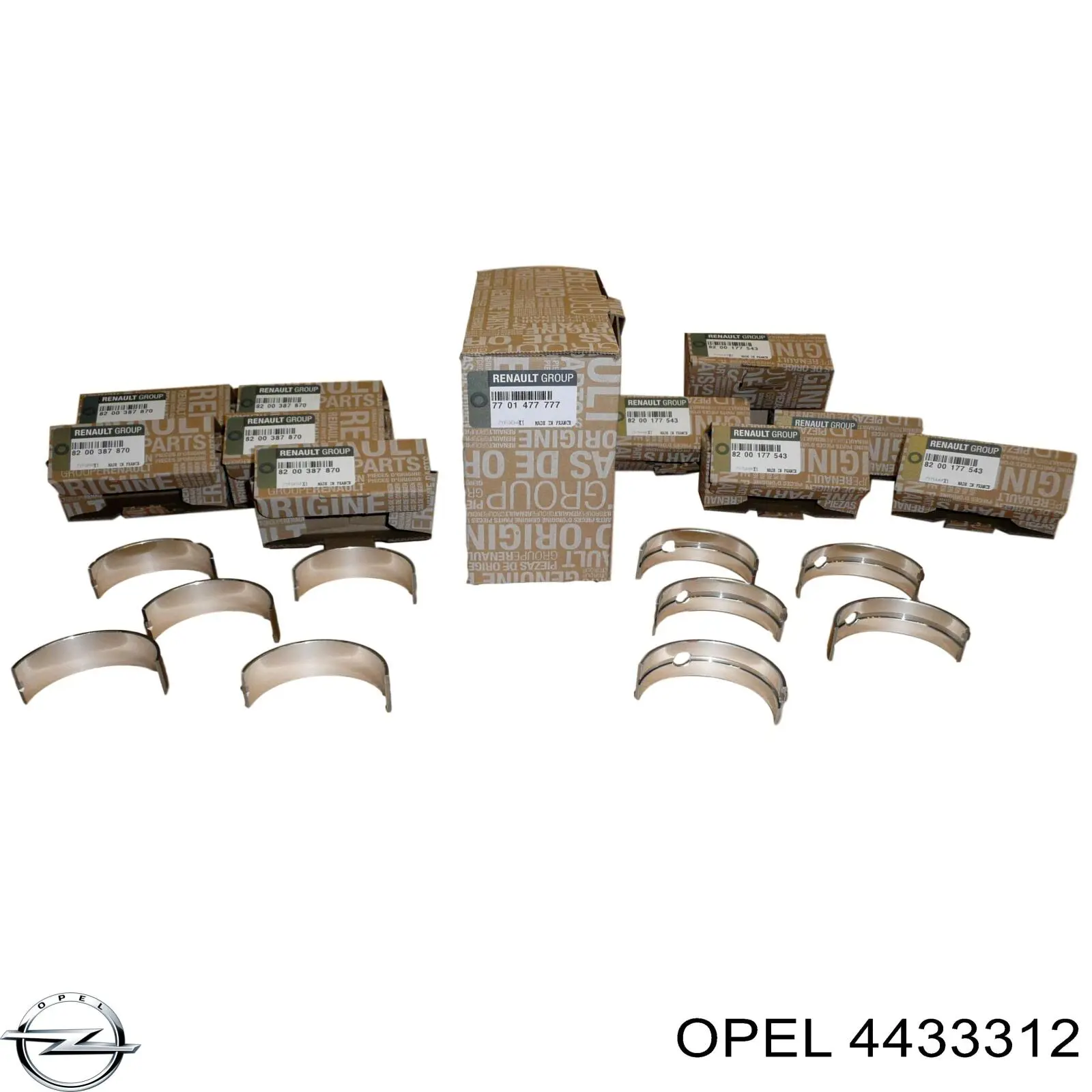 4433312 Opel вкладиші колінвала, корінні, комплект, стандарт (std)