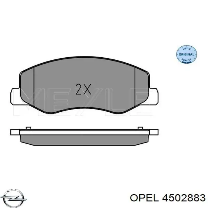 Задні гальмівні колодки 4502883 Opel