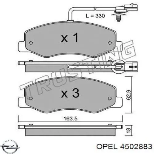 Задні гальмівні колодки Opel 4502883 ціна, від 26.69 USD