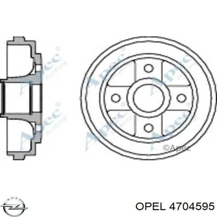 4704595 Opel барабан гальмівний задній