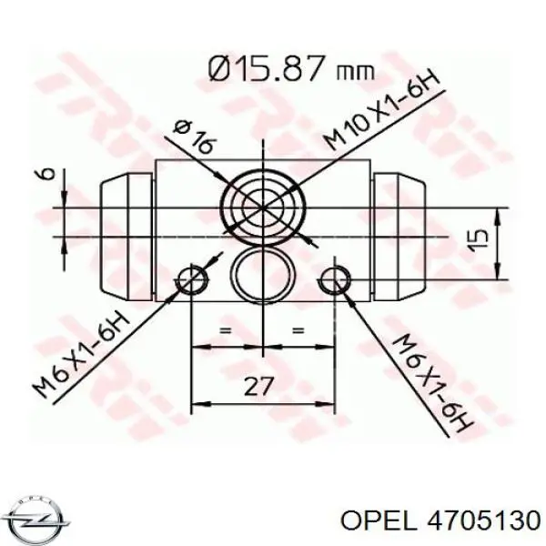 Купити 9209092 Opel Циліндр гальмівний колісний/робітник, задній