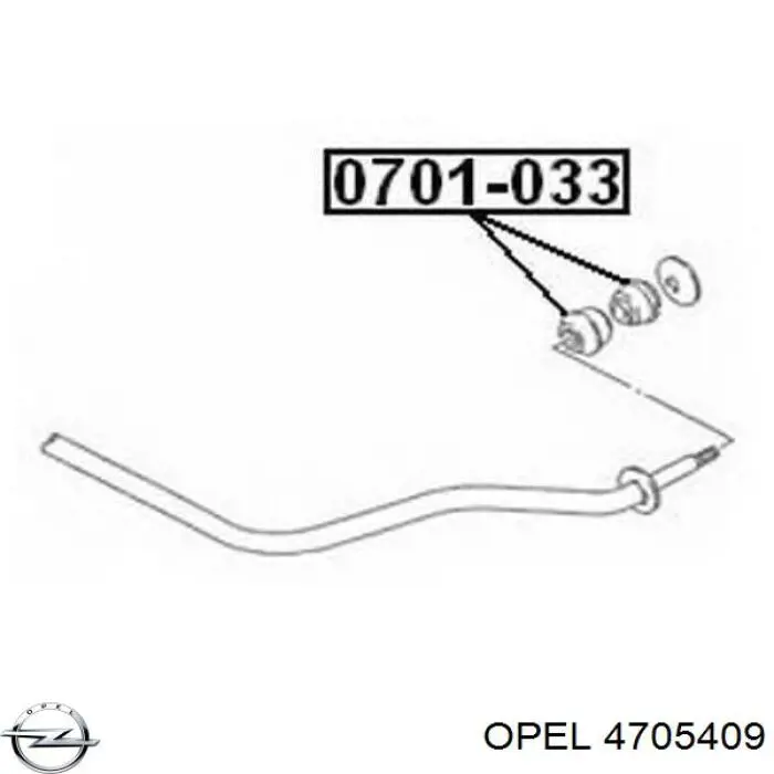 4705409 Opel Втулка стабілізатора переднього, зовнішня