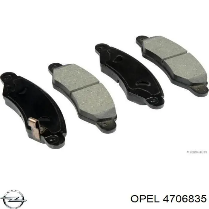 4706835 Opel колодки гальмівні передні, дискові