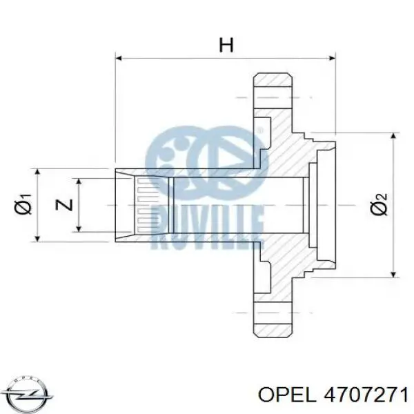 Маточина передня 4707271 Opel