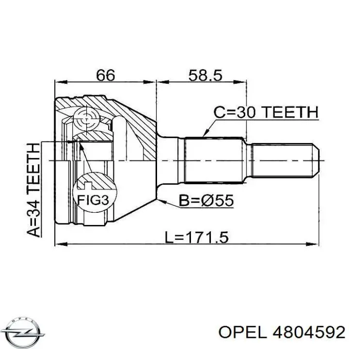 Купити 4804592 Opel Шарнір приводу зовнішній