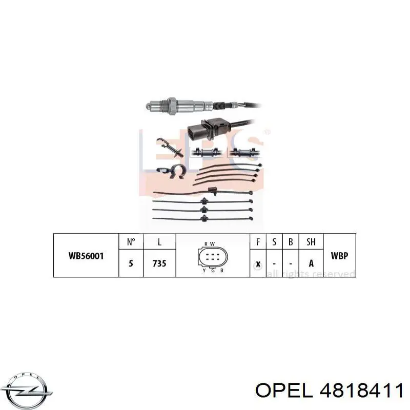 Лямбда датчик кисню Opel 4818411 ціна, від 40.61 USD