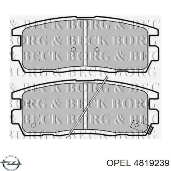 Колодки гальмові задні, дискові 4819239 Opel