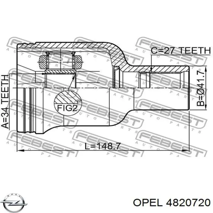 Купити 4820720 Opel Піввісь права