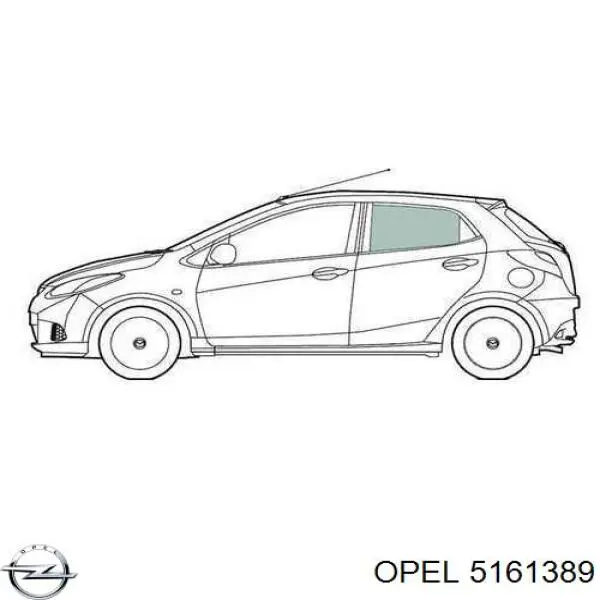 5161389 Opel скло задньої двері лівої