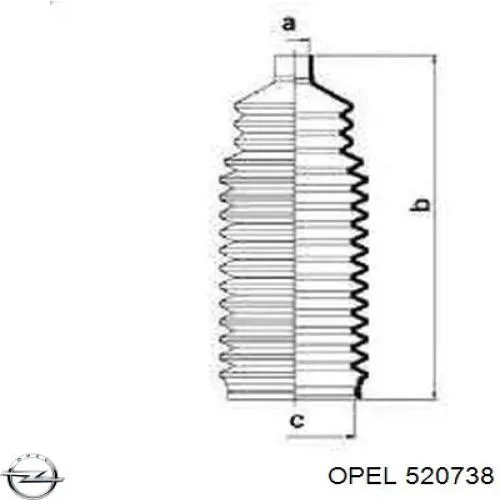 Пильник рульового механізму/рейки 520738 Opel