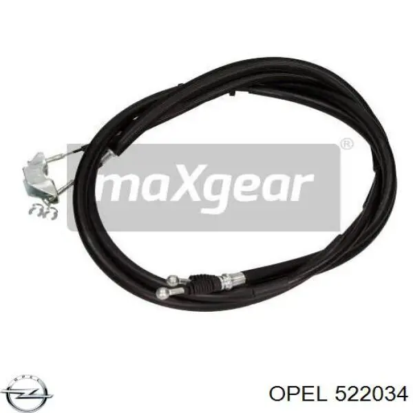 522034 Opel Трос ручного гальма задній, правий/лівий