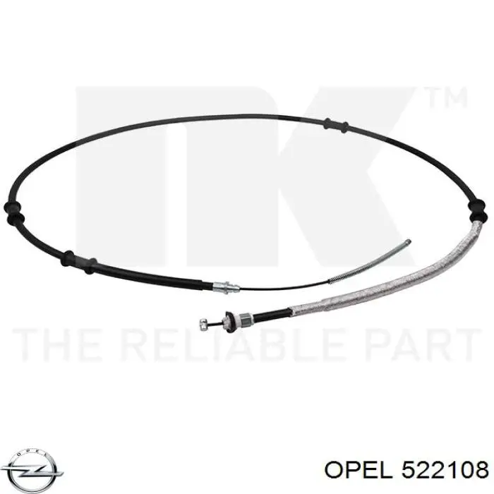522108 Opel трос ручного гальма задній, правий/лівий
